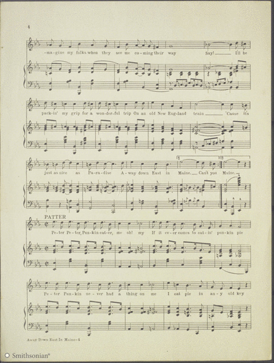 Away Down East In Maine Piano, Vocal scores gallery preview page 4