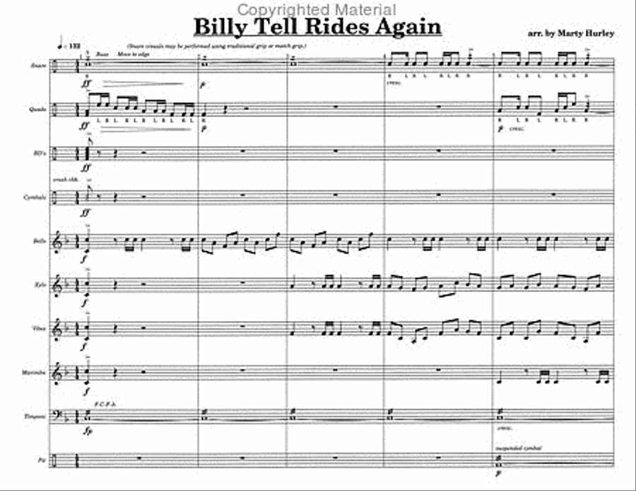 Billy Tell Rides Again Percussion Ensemble scores gallery preview page 3