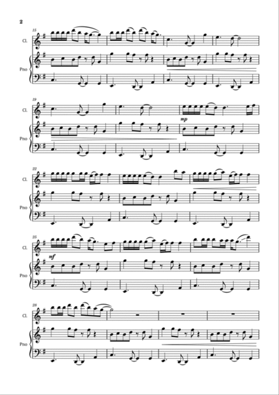 Fast Car B-Flat Clarinet scores gallery preview page 2