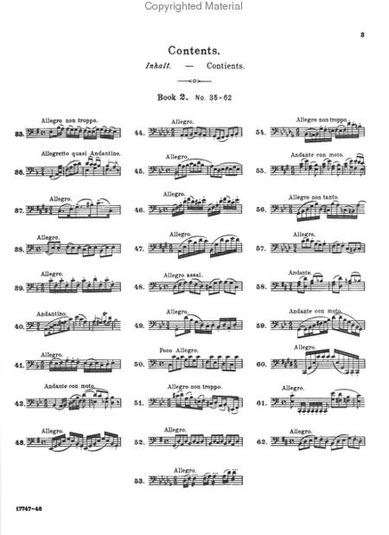 62 Select Studies, For Violoncello