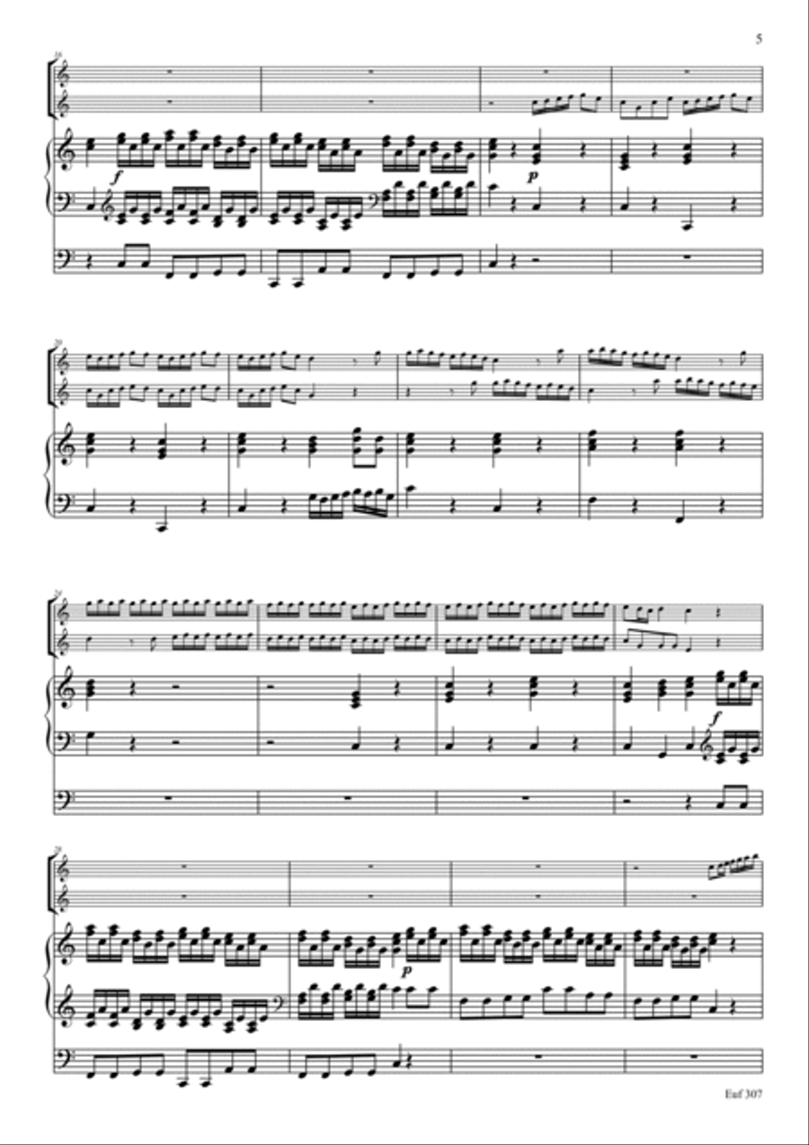 A. Vivaldi - Concerto for two trumpets & organ Trumpet Duet scores gallery preview page 5