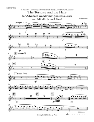 The Tortoise and the Hare for Advanced Woodwind Quintet Soloists and Middle School Band - Parts