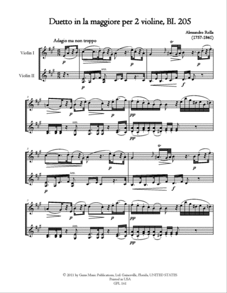 131 Violin Duets, BI. 111-241 Volume 24 (BI. 205-208) String Duet scores gallery preview page 2
