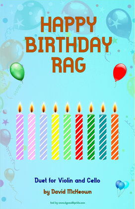 Book cover for Happy Birthday Rag, for Violin and Cello Duet