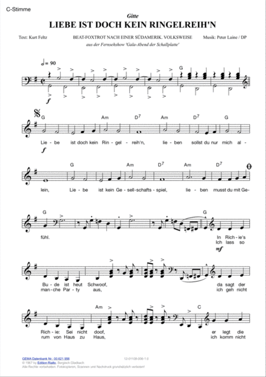 Liebe ist doch kein Ringelreih'n Voice scores gallery preview page 2