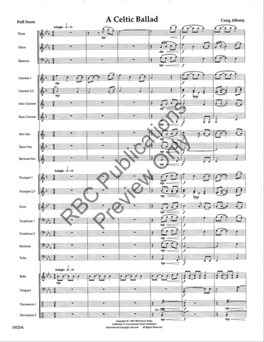Celtic Ballad Celtic Ballad Concert Band scores gallery preview page 3