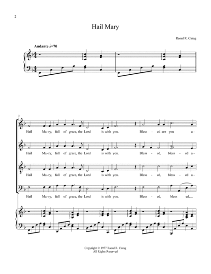Hail Mary Hail Mary 4-Part scores gallery preview page 2