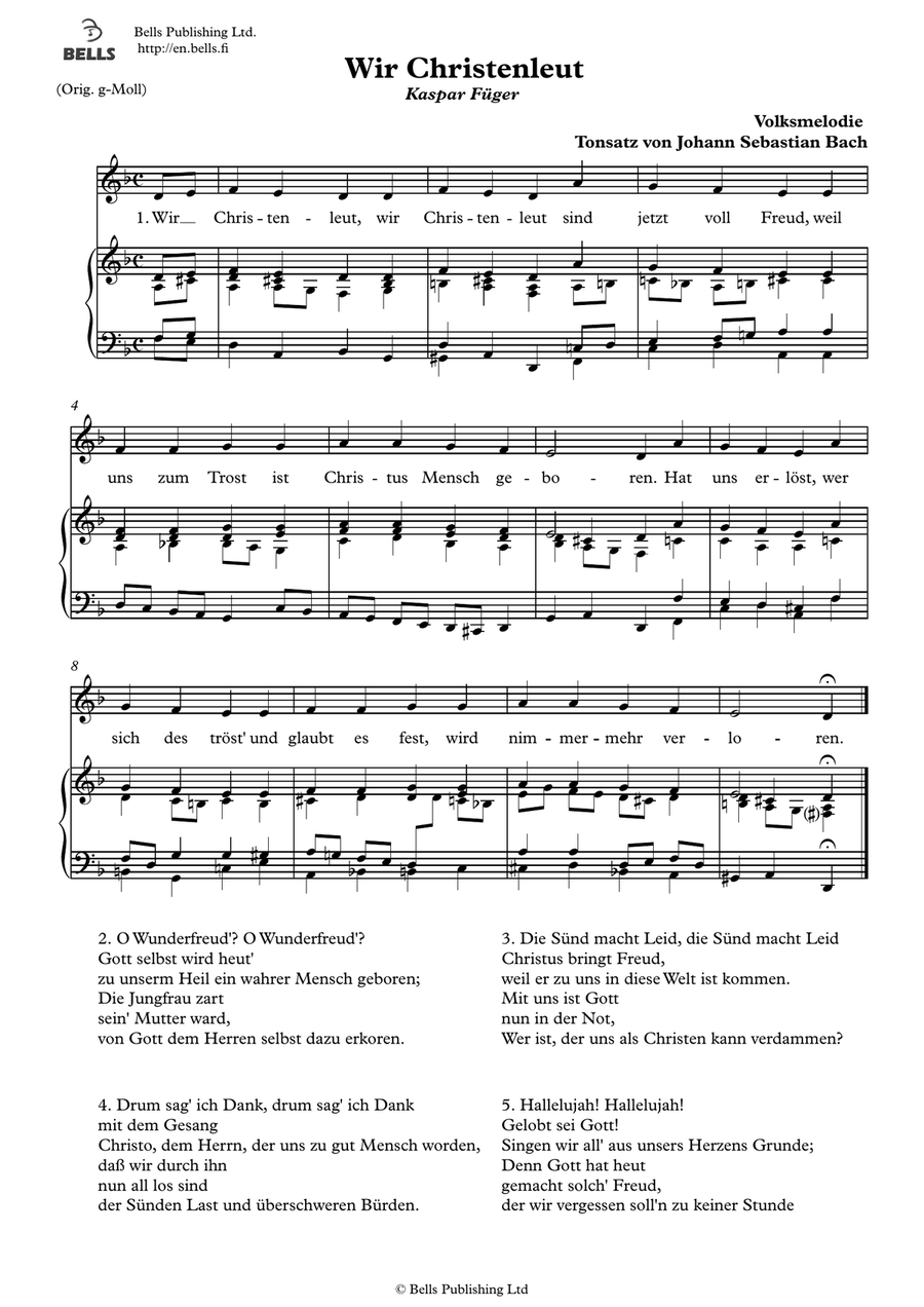 Wir Christenleut (Solo song) (D minor)