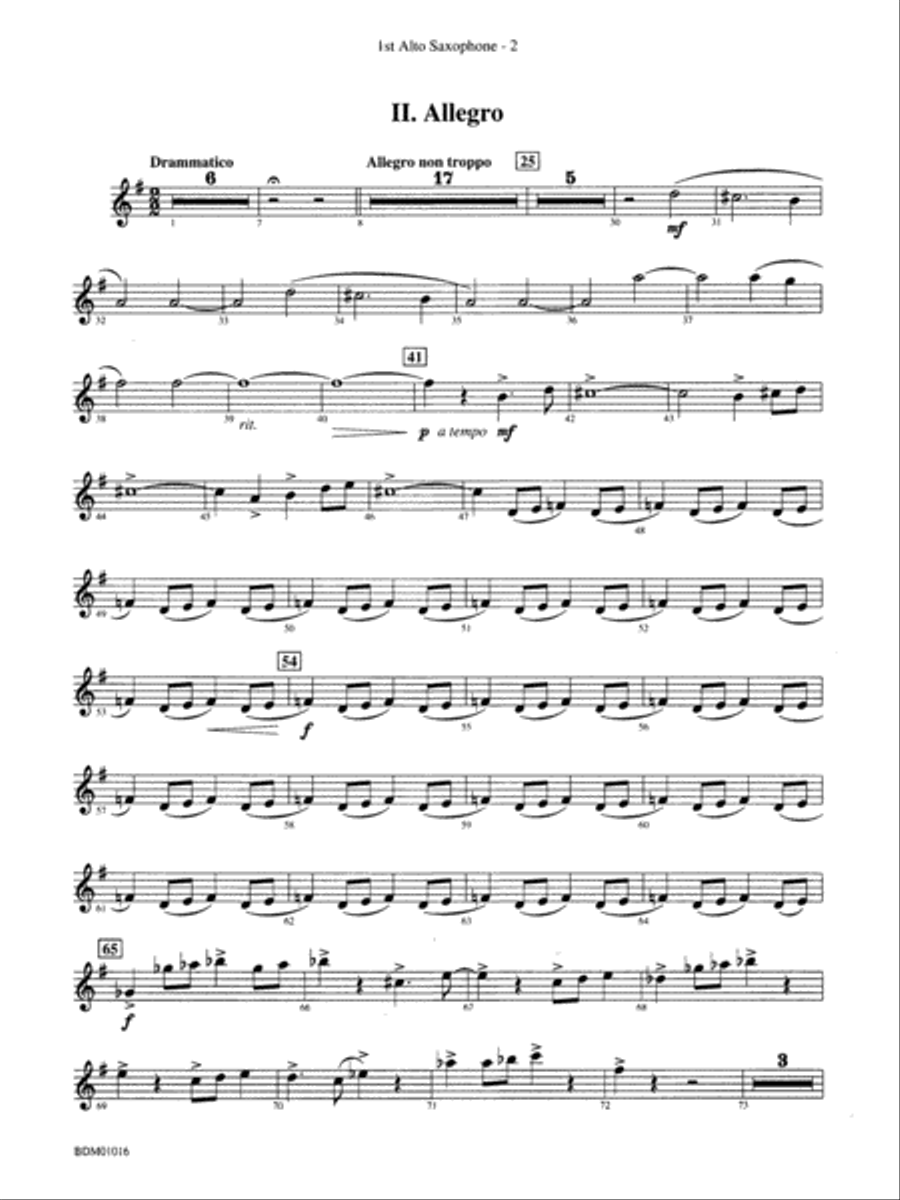 Fanfare and Allegro: E-flat Alto Saxophone Concert Band scores gallery preview page 2