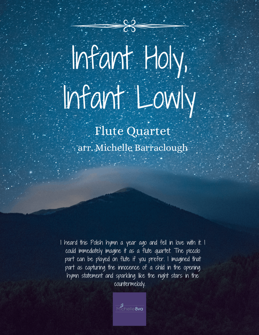 Infant Holy, Infant Lowly Flute Quartet scores gallery preview page 1