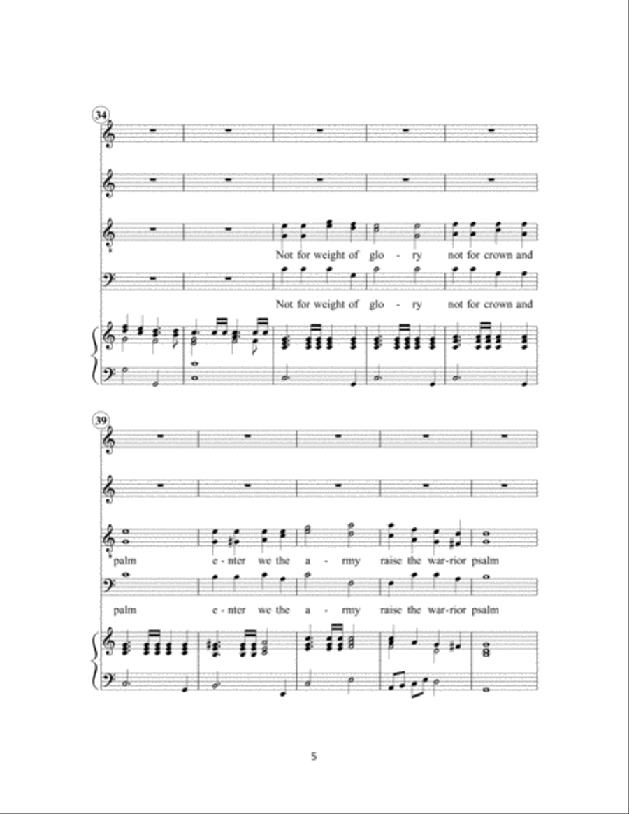 Who is on the Lord's side 4-Part scores gallery preview page 5