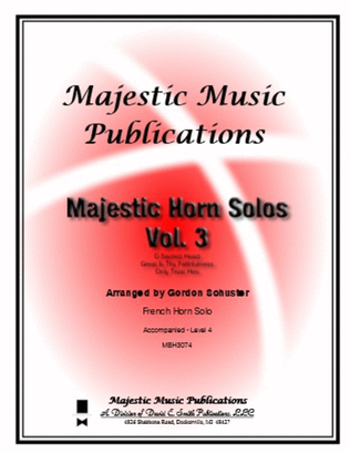 Book cover for Majestic Horn Solos, Vol. 3