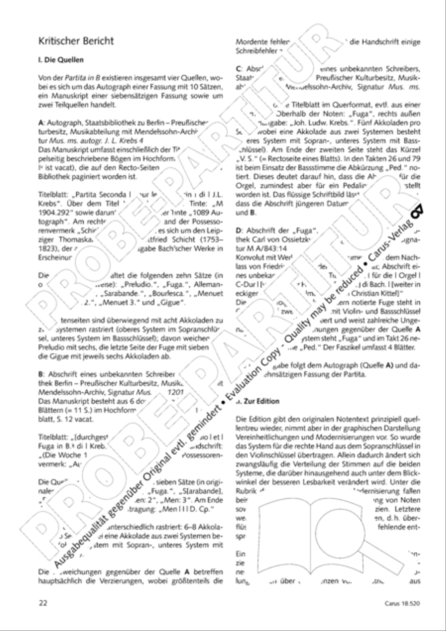Partita in B flat Major Harpsichord scores gallery preview page 23