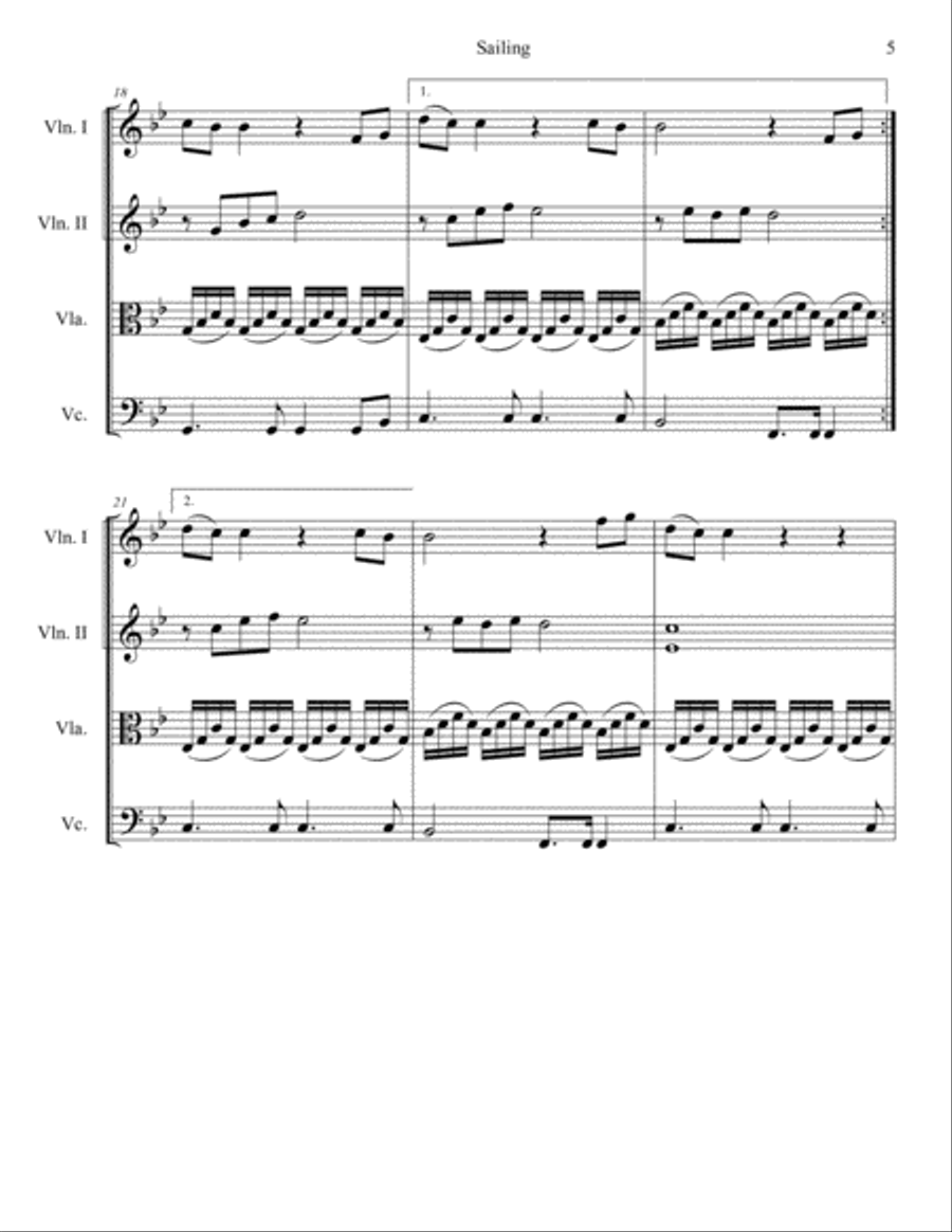Sailing Sailing String Quartet scores gallery preview page 5