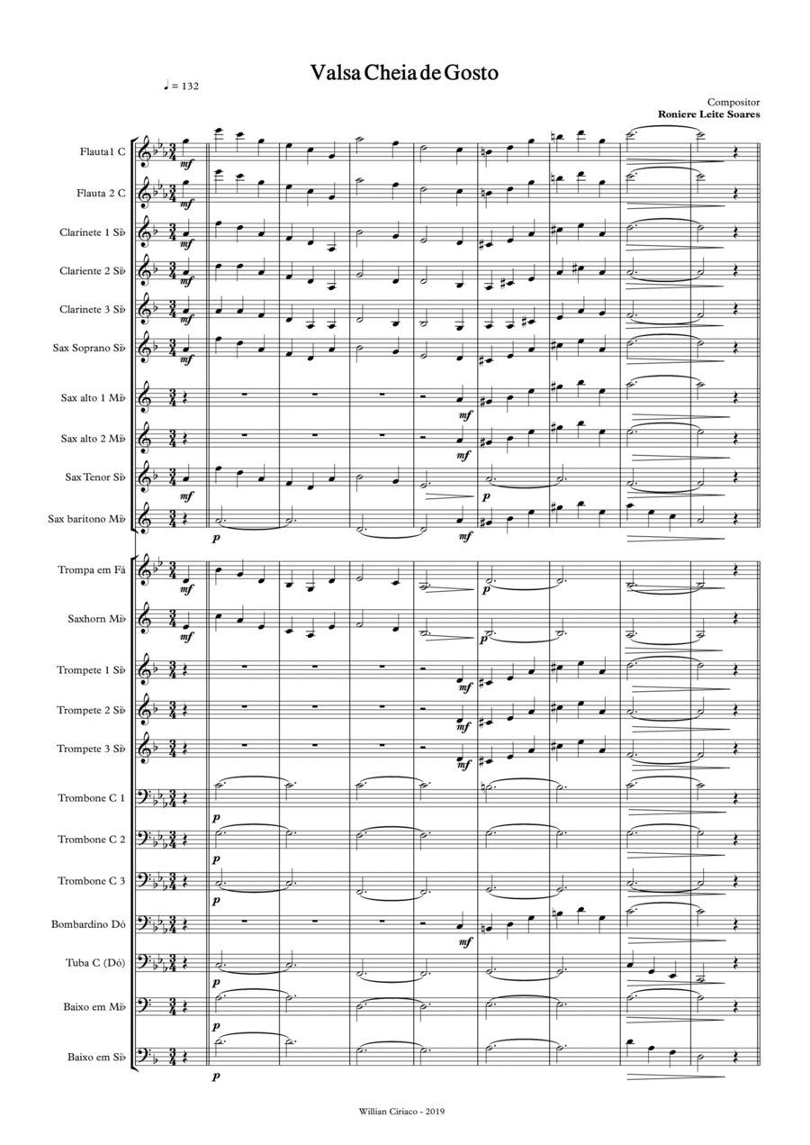Valsa Cheia de Gosto Full Orchestra scores gallery preview page 1