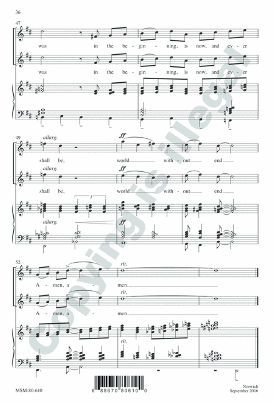 Evensong Unison Choir scores gallery preview page 35