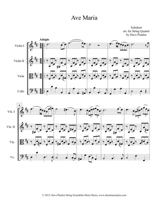 Schubert Ave Maria for String Quartet