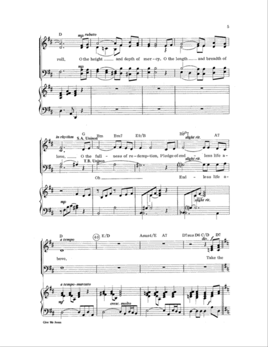 Give Me Jesus 4-Part scores gallery preview page 5