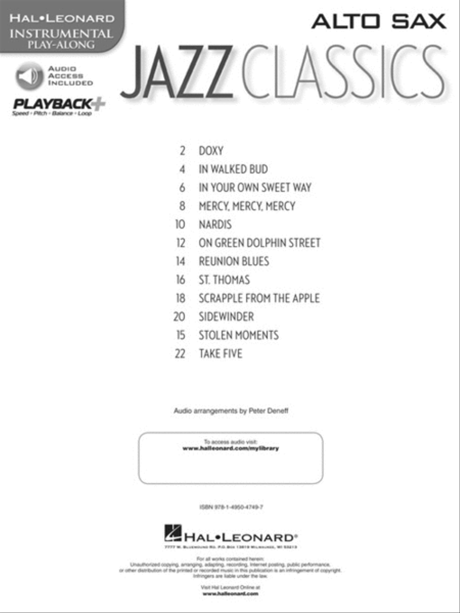 Jazz Classics Jazz Classics Alto Saxophone scores gallery preview page 2