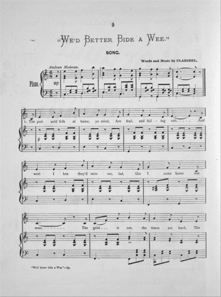 Garland of Songs. We'd Better Bide a Wee Voice scores gallery preview page 2