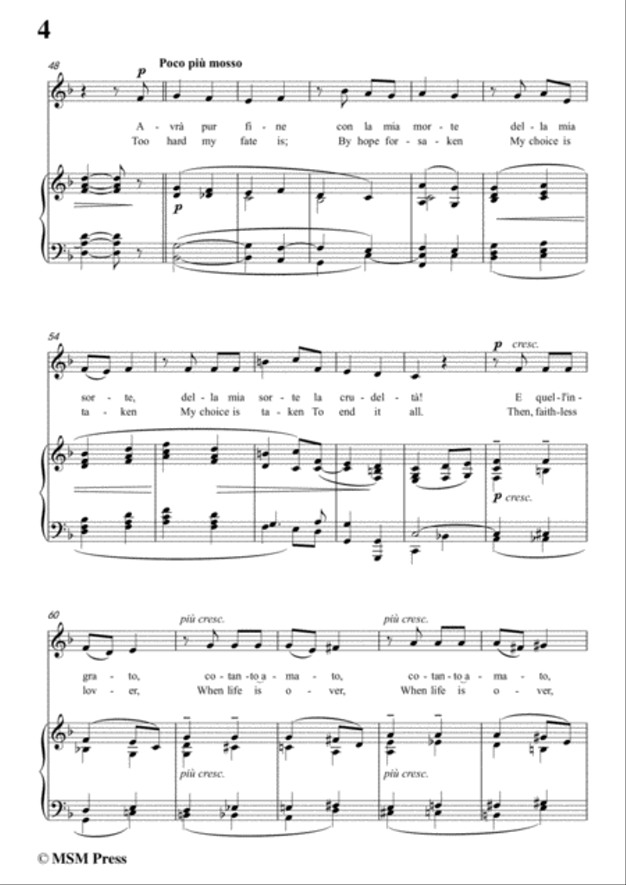 Astorga-Morir vogl'io,in F Major,for Voice and Piano Voice Solo scores gallery preview page 6