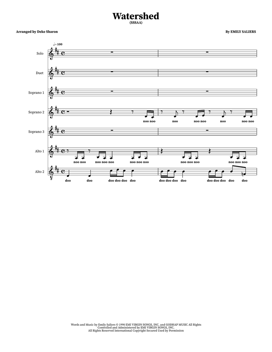 Watershed Choir scores gallery preview page 1