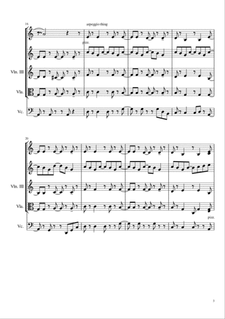 Viva La Vida String Trio scores gallery preview page 3