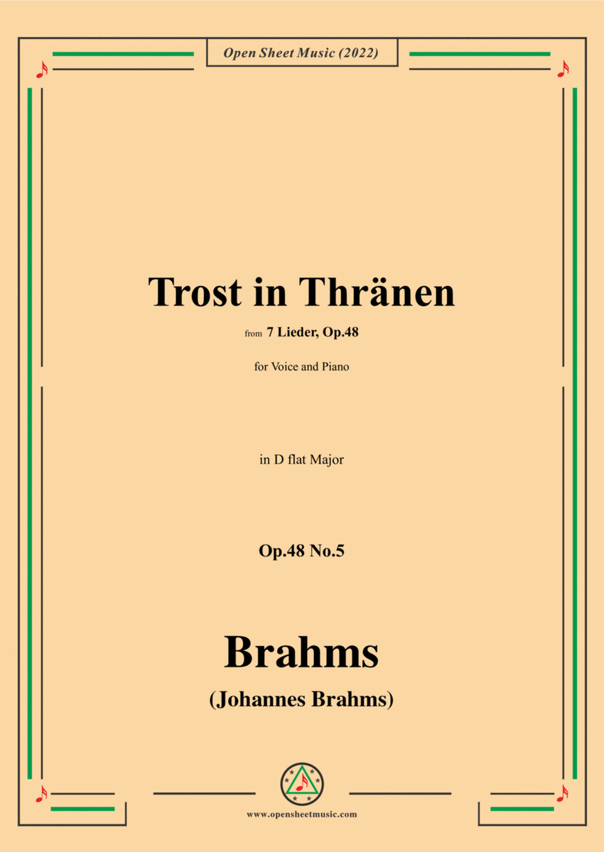 Brahms-Trost in Thränen,Op.48 No.5 in D flat Major image number null