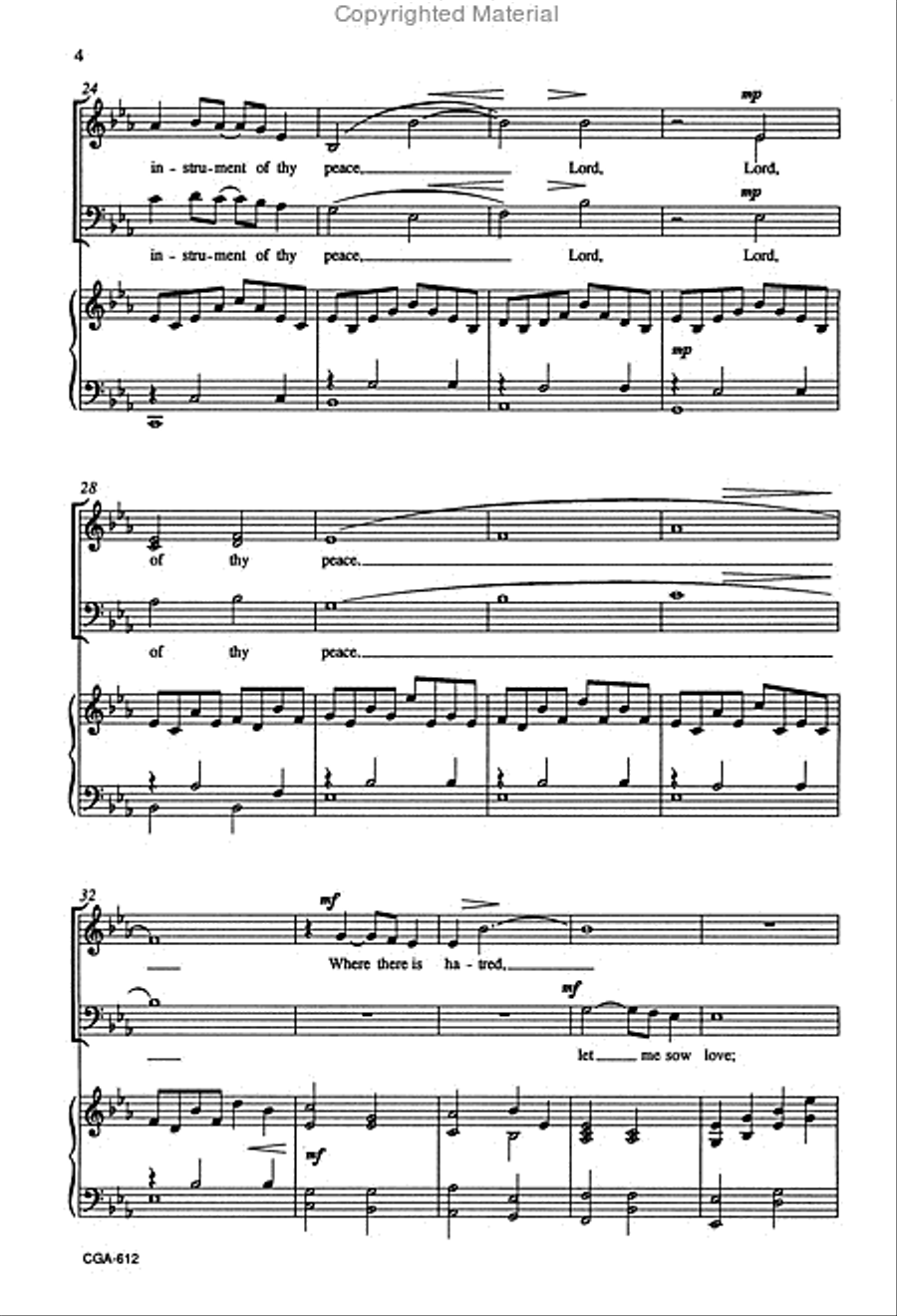 Lord, Make Me an Instrument of Thy Peace 4-Part scores gallery preview page 4