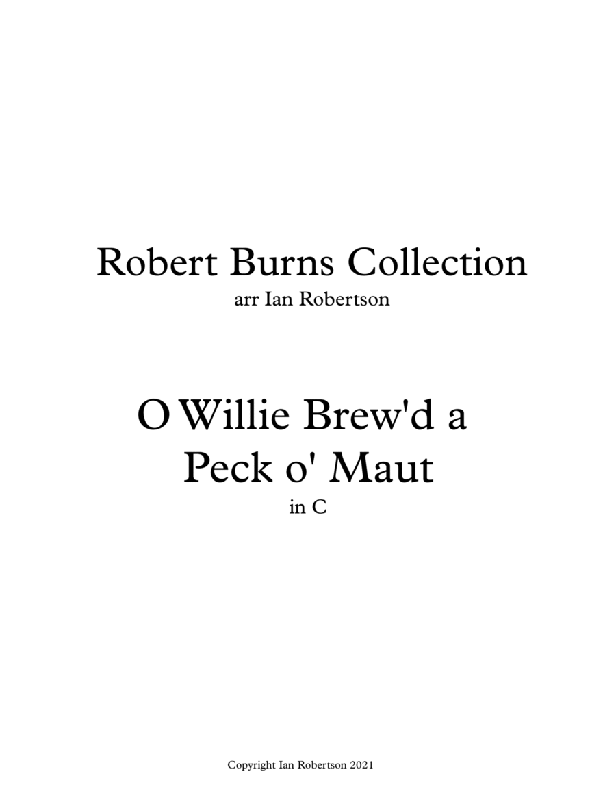 O Willie Brew'd a Peck o' Maut - in C (Burns) Voice scores gallery preview page 1