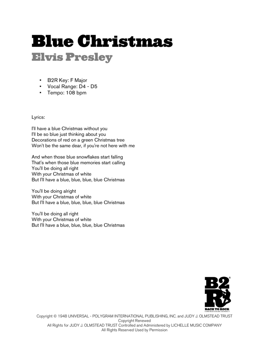 Blue Christmas Vibraphone scores gallery preview page 1