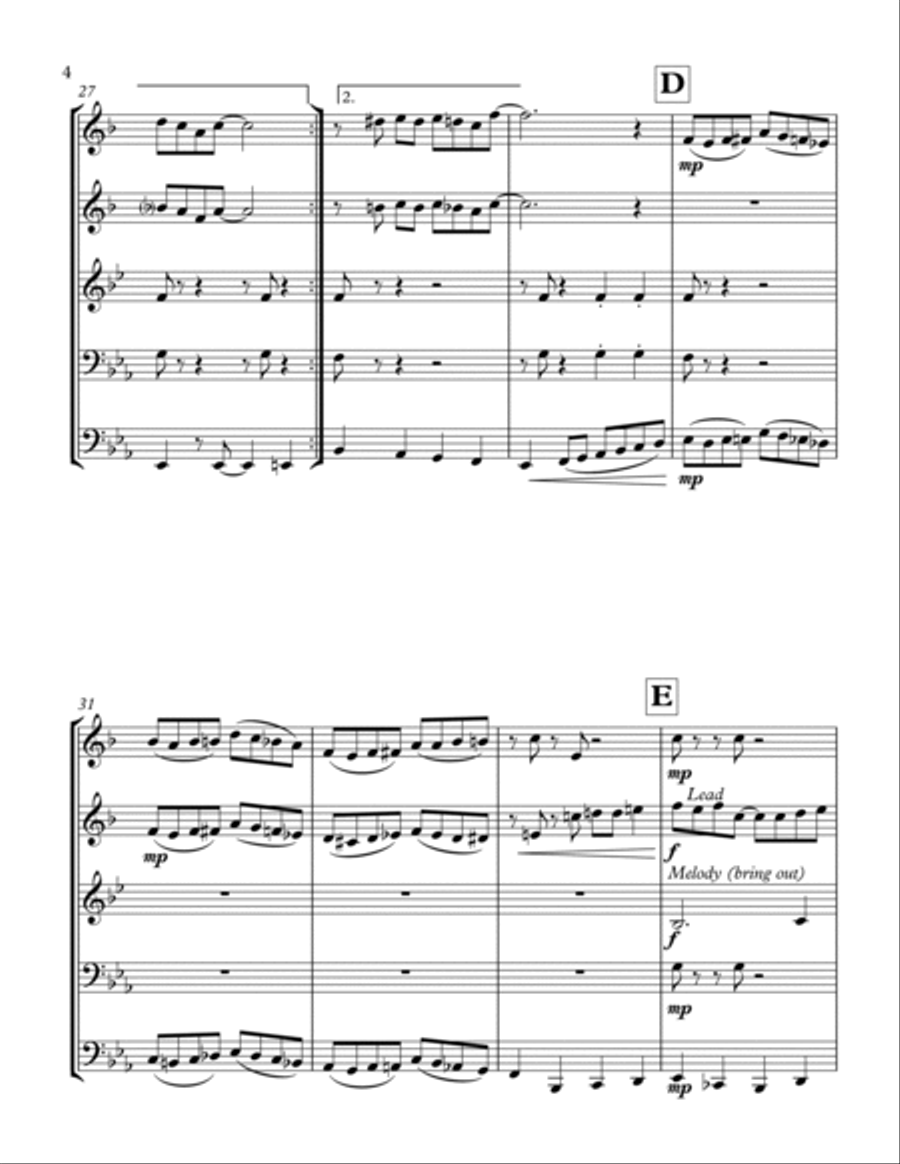 Play a Simple Melody Brass Ensemble scores gallery preview page 4