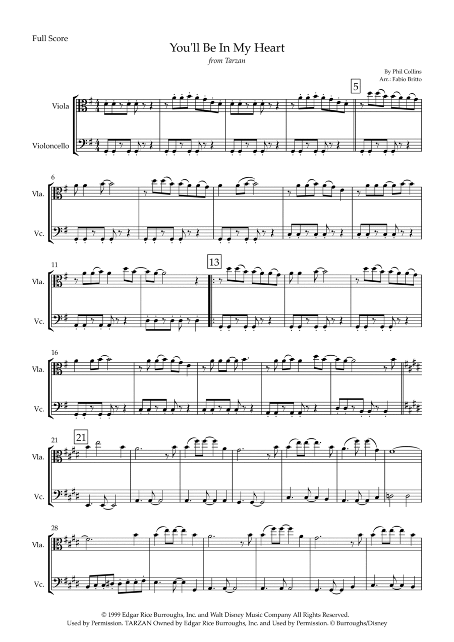 You'll Be In My Heart String Duet scores gallery preview page 1
