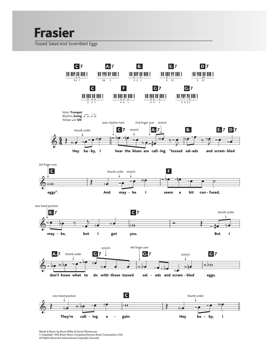 Tossed Salad And Scrambled Eggs (Theme from Frasier) Piano Solo scores gallery preview page 1