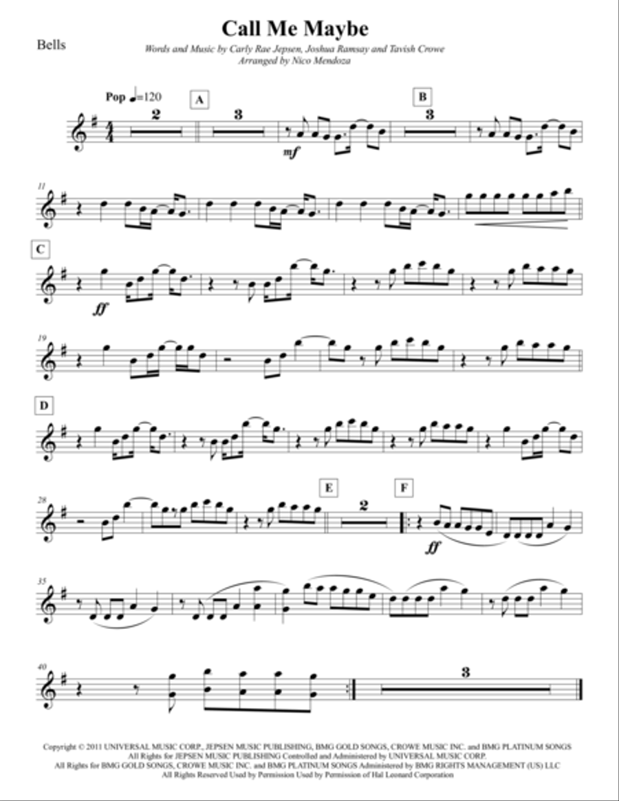 Call Me Maybe Percussion Ensemble scores gallery preview page 6