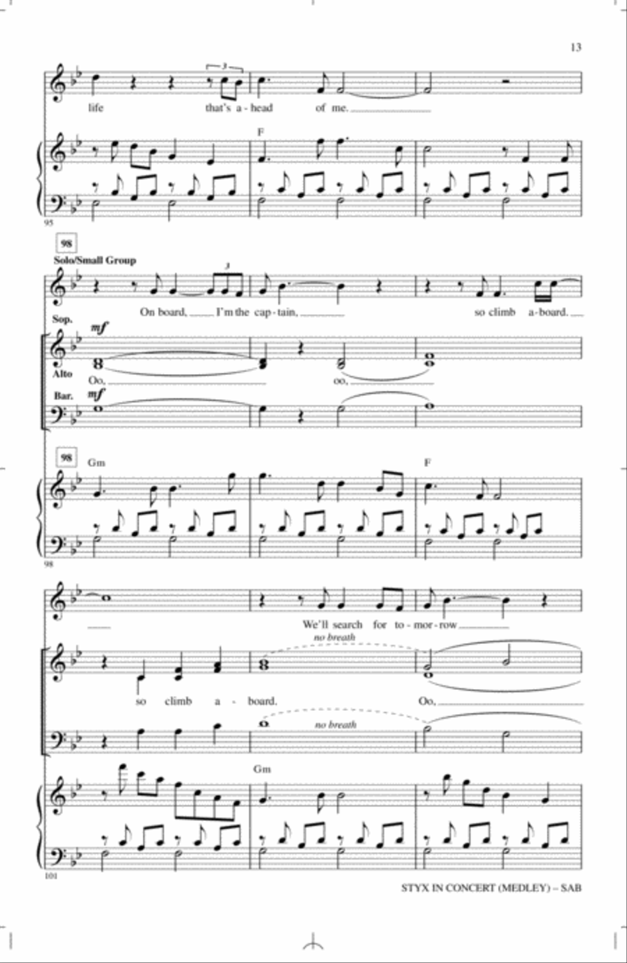 Styx In Concert (Medley) 3-Part scores gallery preview page 12