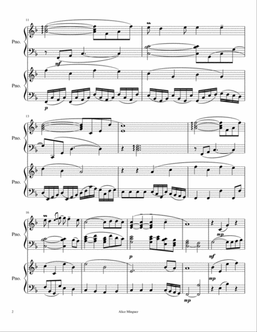 Lullaby for Two Pianos Easy Piano scores gallery preview page 2