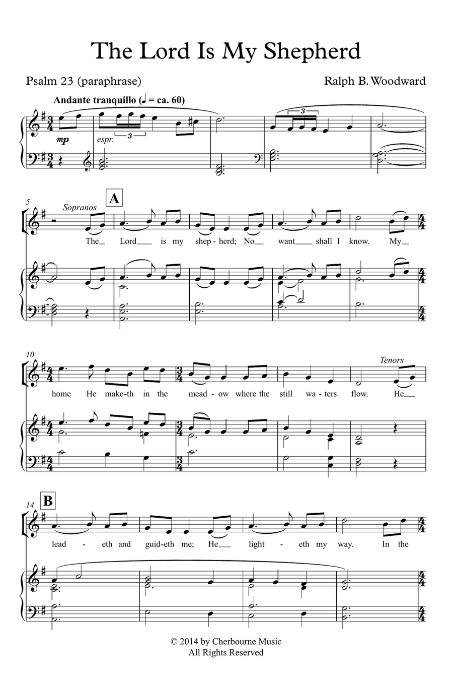 The Lord Is My Shepherd 4-Part scores gallery preview page 2