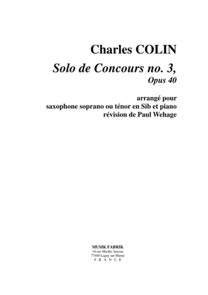 Solo de Concours no. 3, Opus 40