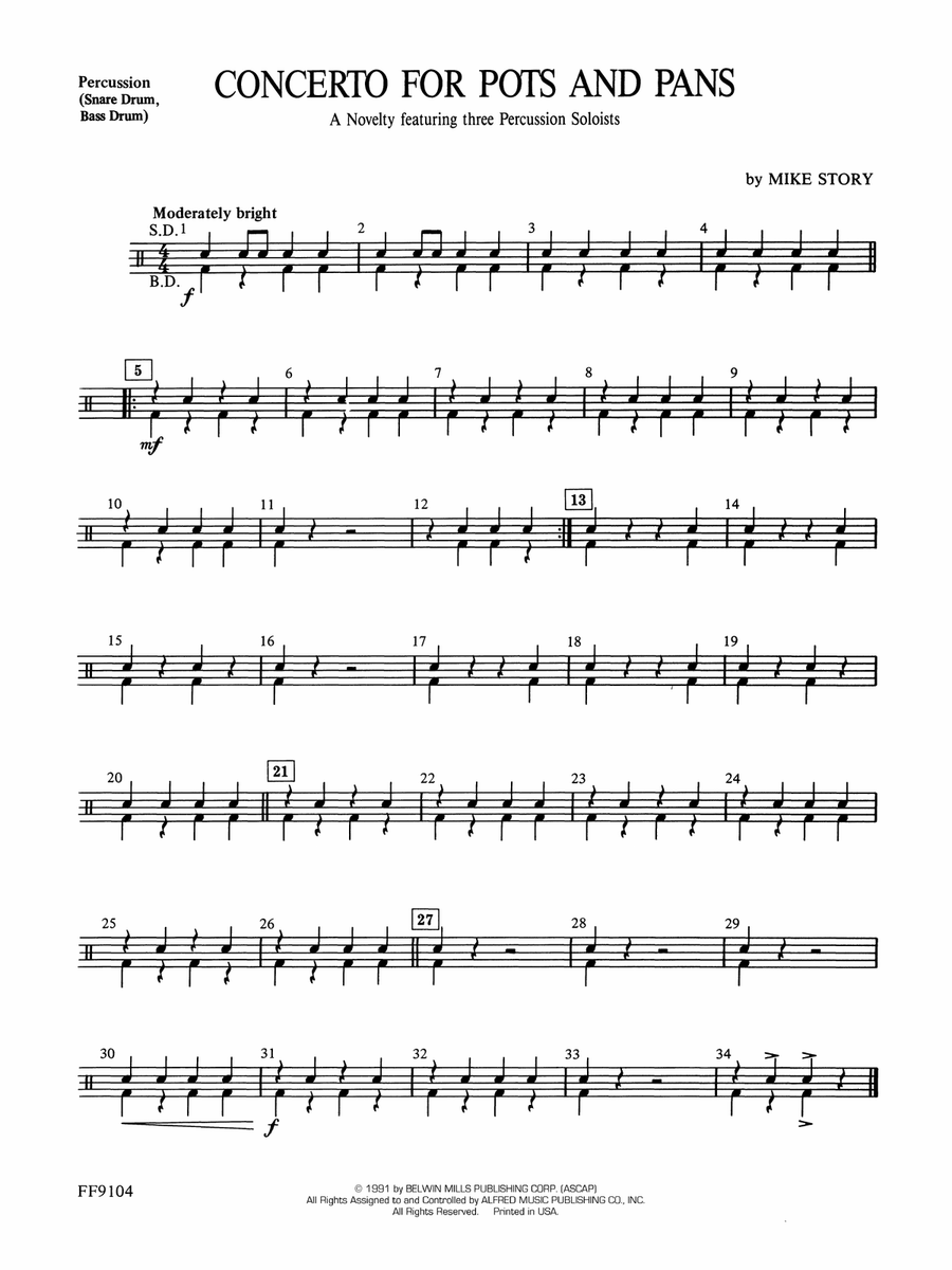 Concerto for Pots and Pans: 1st Percussion