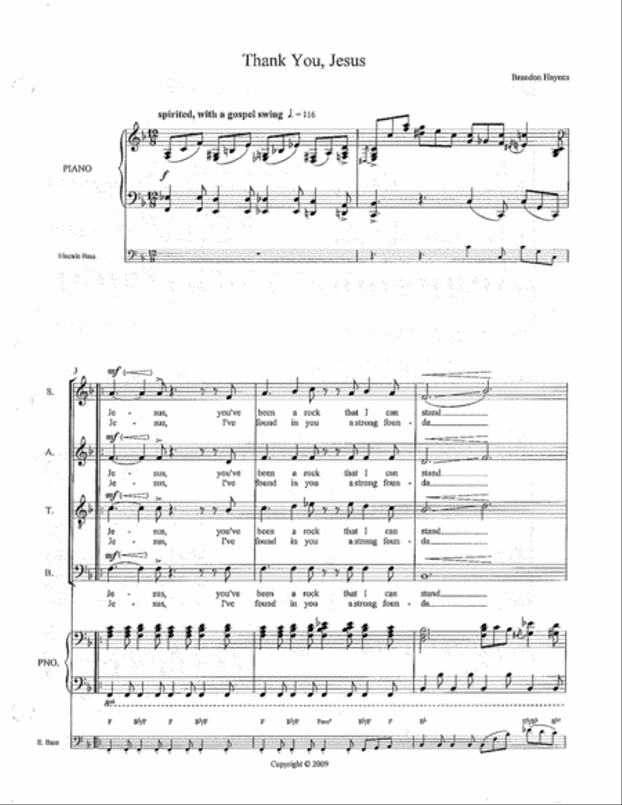 Thank You, Jesus! Thank You, Jesus! 4-Part scores gallery preview page 1