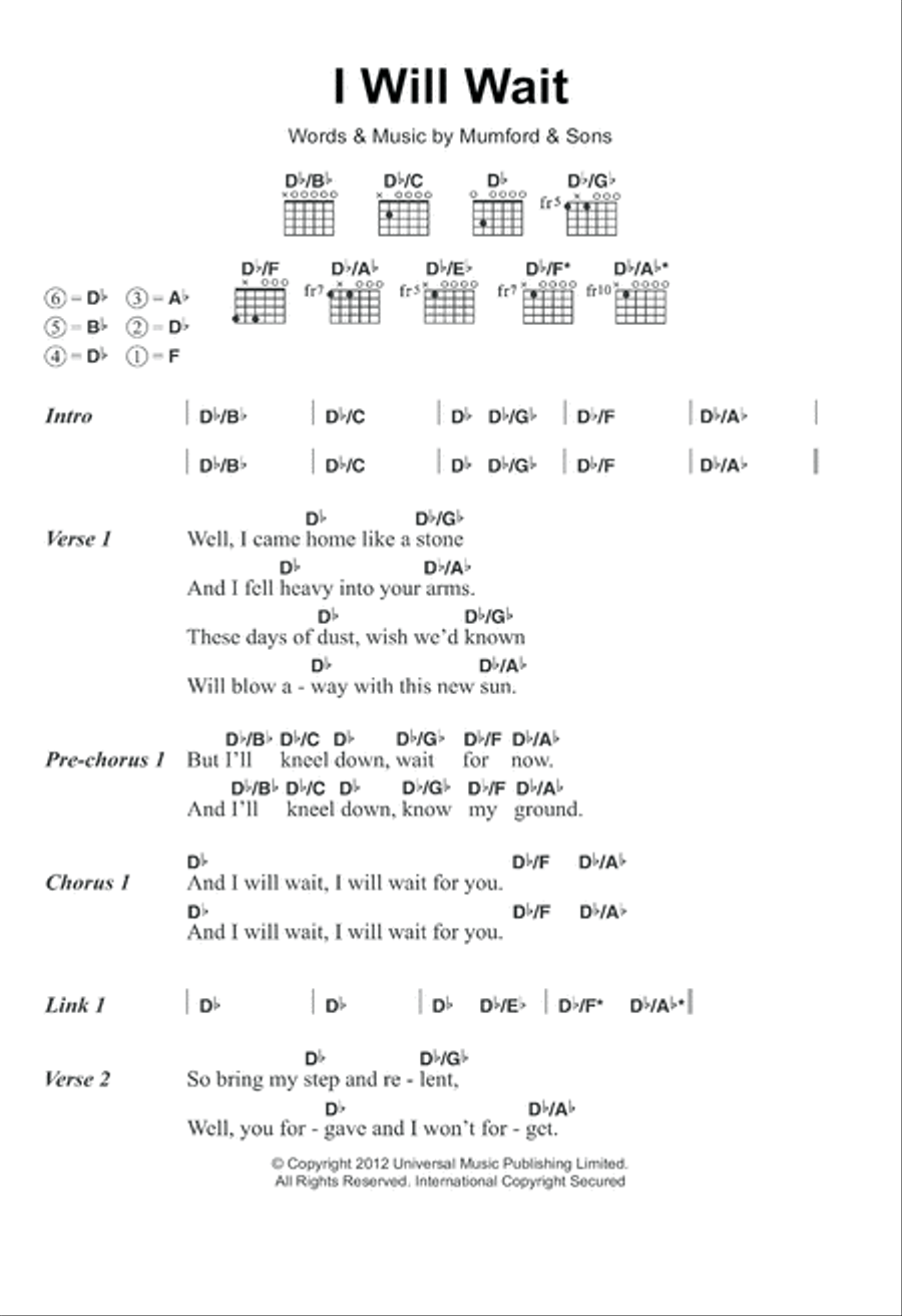 I Will Wait Acoustic Guitar scores gallery preview page 1