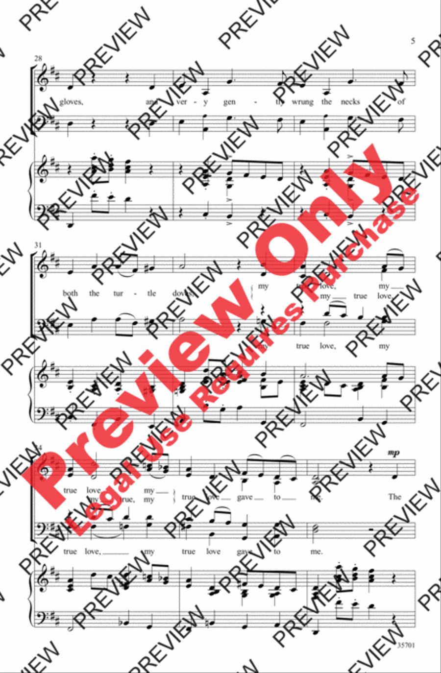 The Twelve Days After Christmas 4-Part scores gallery preview page 5