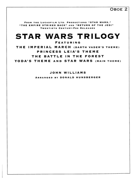 Star Wars® Trilogy: 2nd Oboe