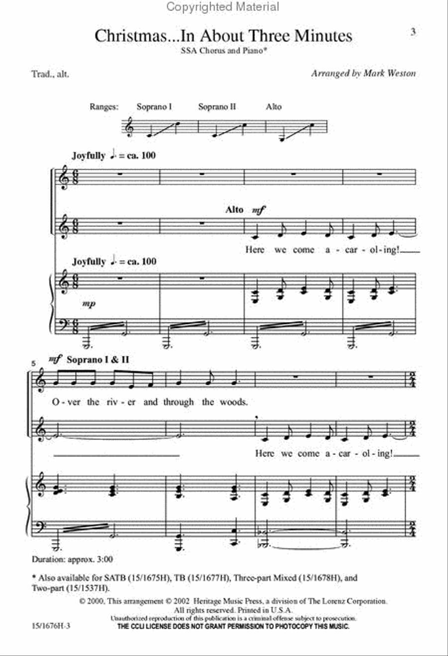 Christmas...In About Three Minutes SSA scores gallery preview page 2