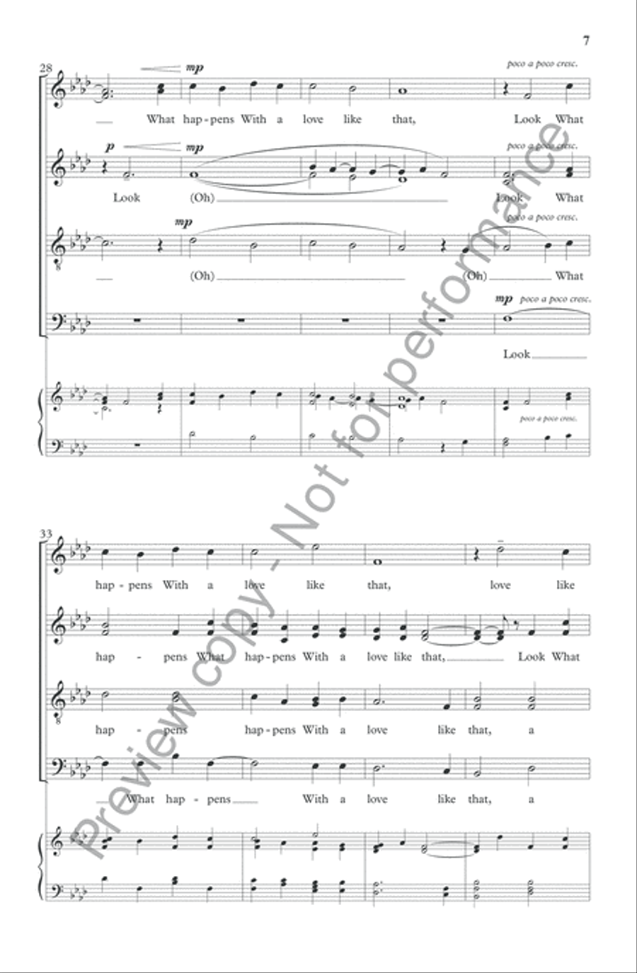 The Sun Never Says 4-Part scores gallery preview page 8