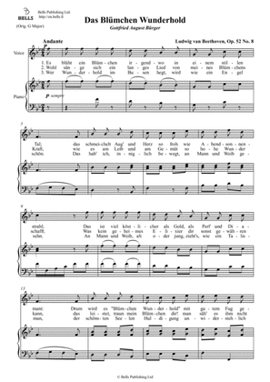 Das Blumchen Wunderhold, Op. 52 No. 8 (B-flat Major)