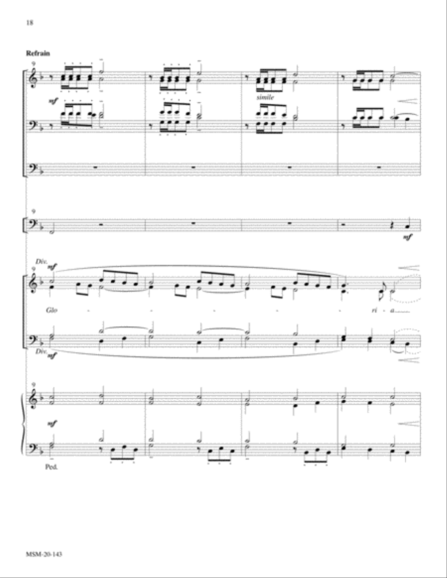 Five Carol Accompaniments for Brass Quartet and Organ 4-Part scores gallery preview page 10
