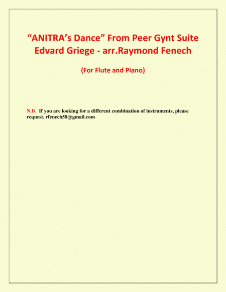 Anitra's Dance - From Peer Gynt (Flute and Piano) image number null