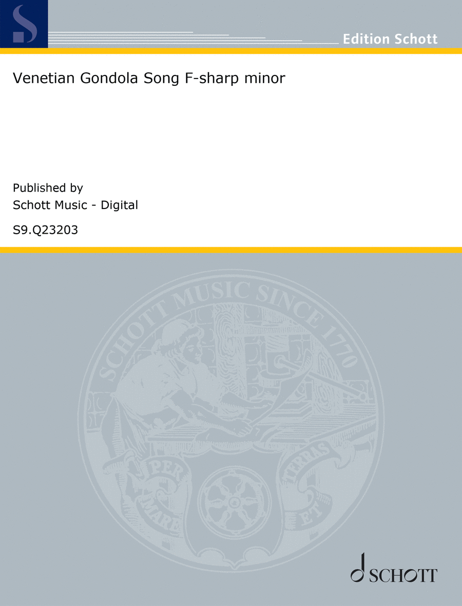 Venetian Gondola Song F-sharp minor Piano Solo scores gallery preview page 1